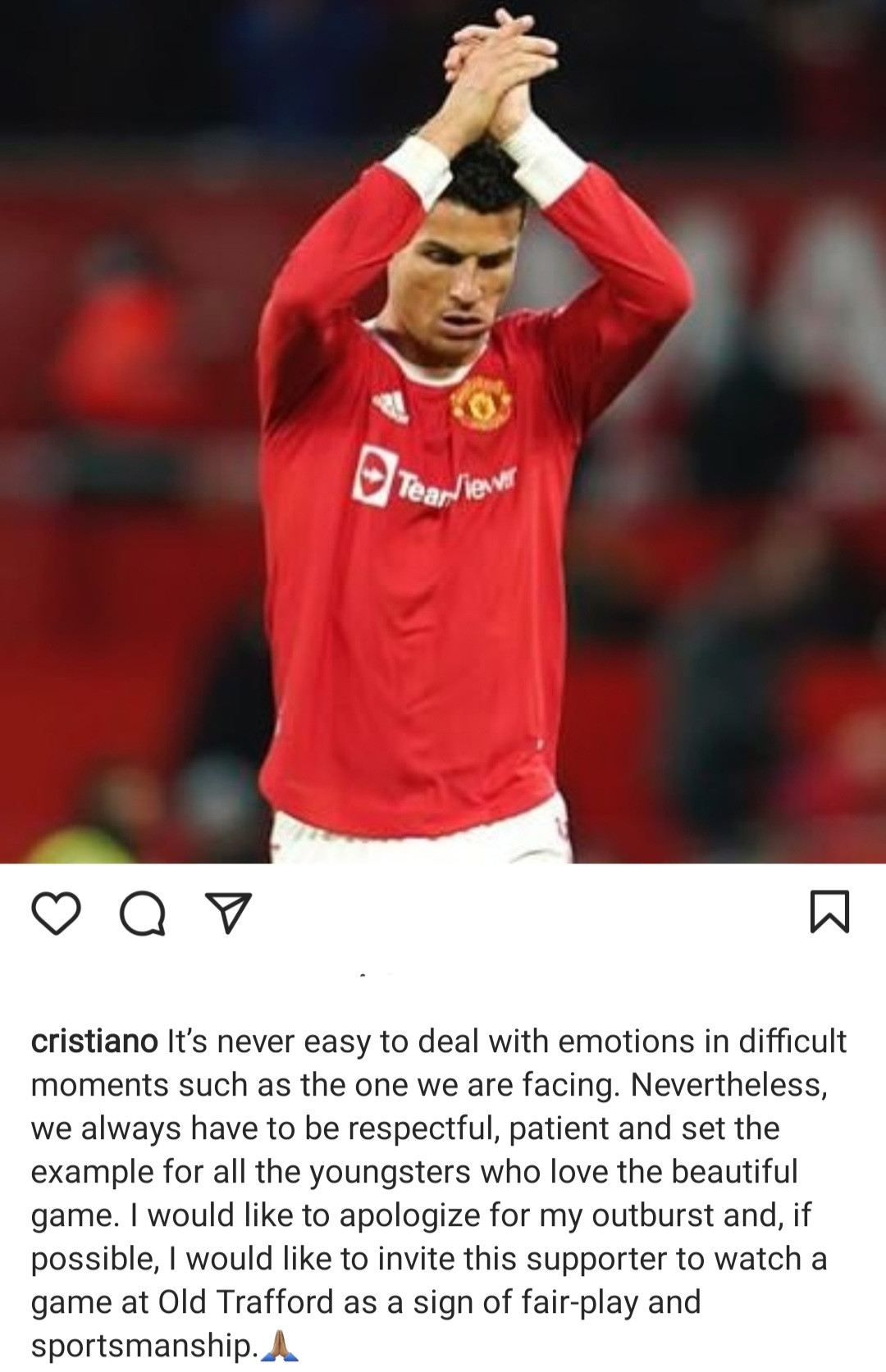 Cristiano Ronaldo apologises for smashing Everton fan's phone after Manchester United's loss