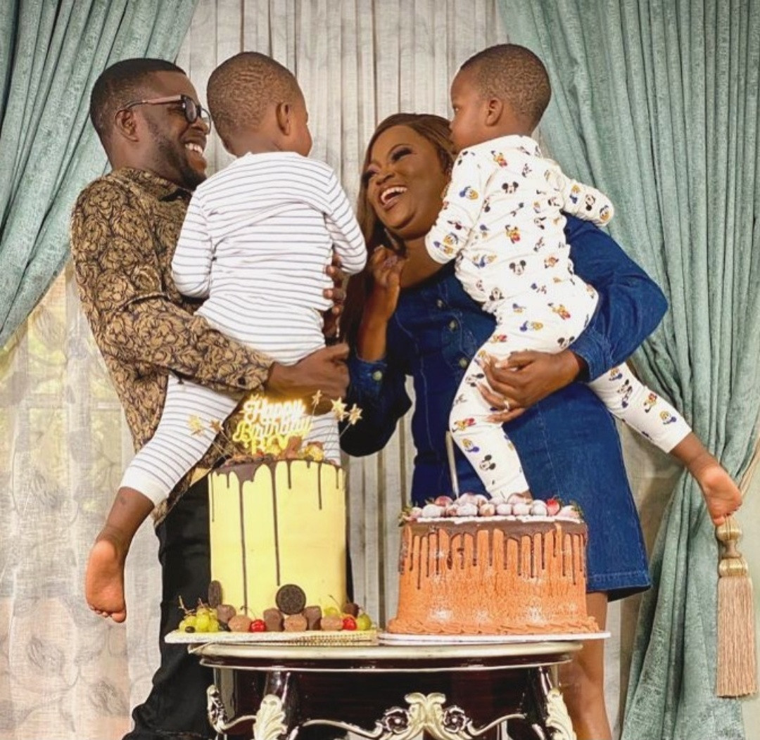 Don't let anyone spoil your vibes" JJC Skillz writes in support of wife Funke Akindele after his son called Funke out online saying she is not the way people see her that she is........