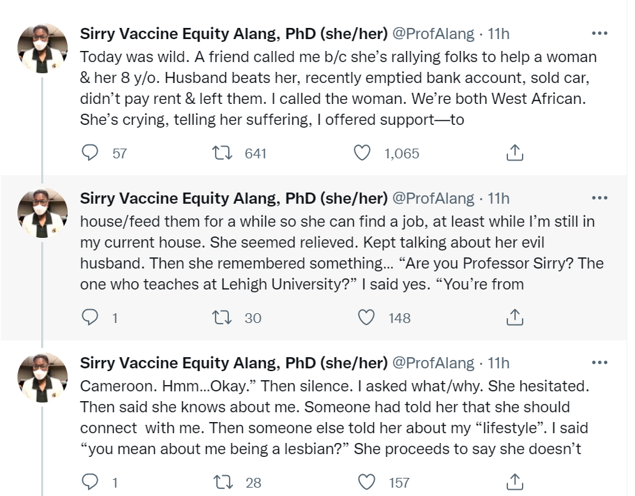 Professor narrates how a longtime victim of domestic abuse refused help from her because she's a lesbian