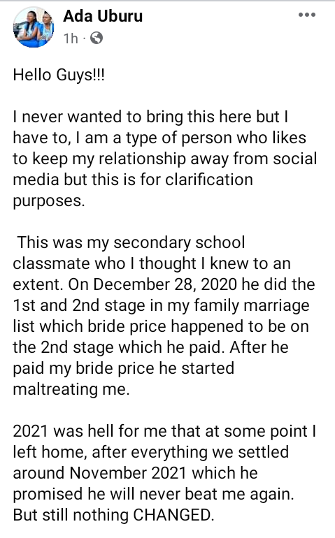 Beating me was not part of the agreement in our marriage" - Nigerian lady calls off her wedding few days to D-Day as fiancé allegedly turned her into punching bag