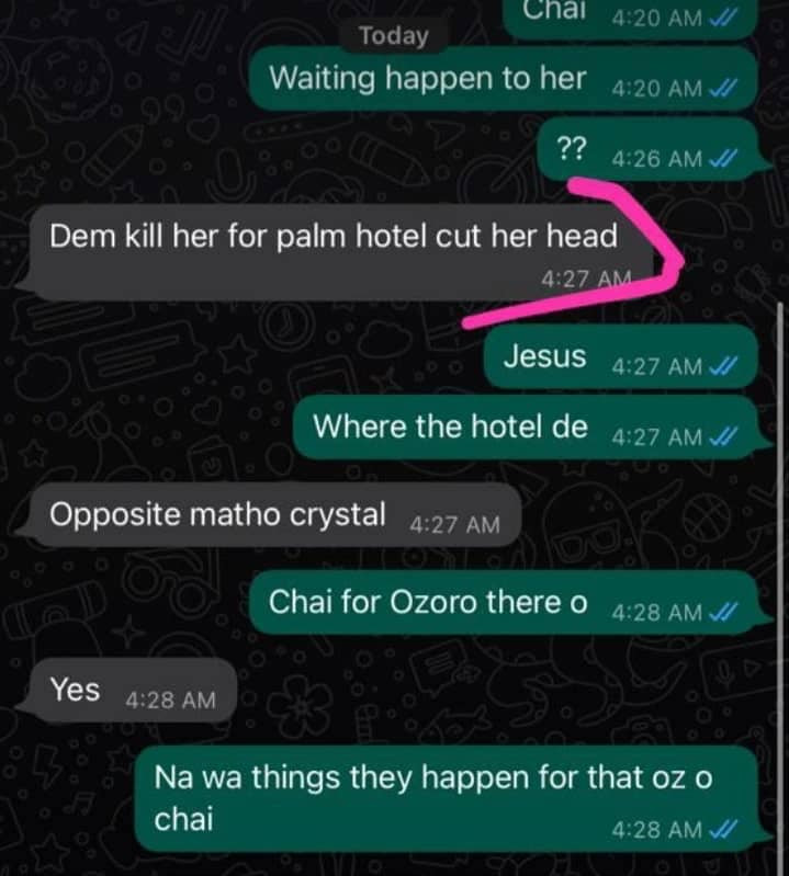 Lady allegedly beheaded in hotel room in Delta state