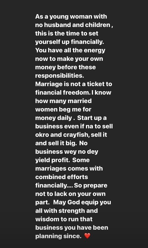 Many married women beg me for money daily - Actress Didi Ekanem says as she advises young ladies to financially empower themselves before marriage