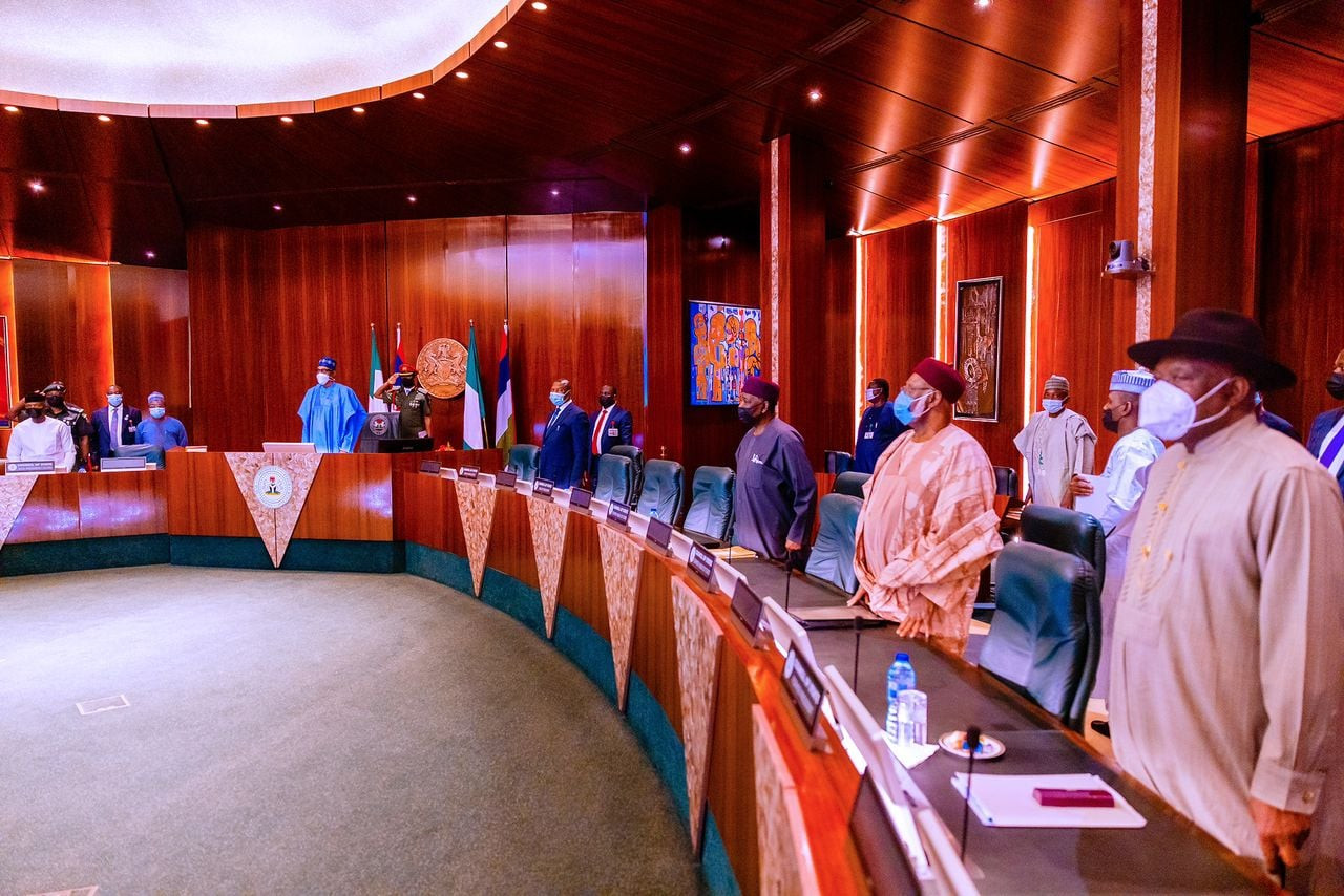 Gowon, Abdulsalami, Jonathan present as President Buhari presides over council of state meeting (photos)