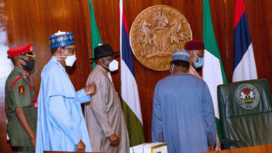 Gowon, Abdulsalami, Jonathan present as President Buhari presides over council of state meeting (photos)