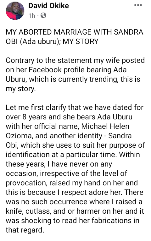 She terminated three pregnancies without my consent" - Nigerian man breaks silence after fiancée called off their wedding; denies domestic abuse allegations