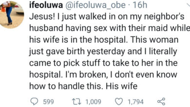 Husband caught having sex with his maid just hours after his wife gave birth