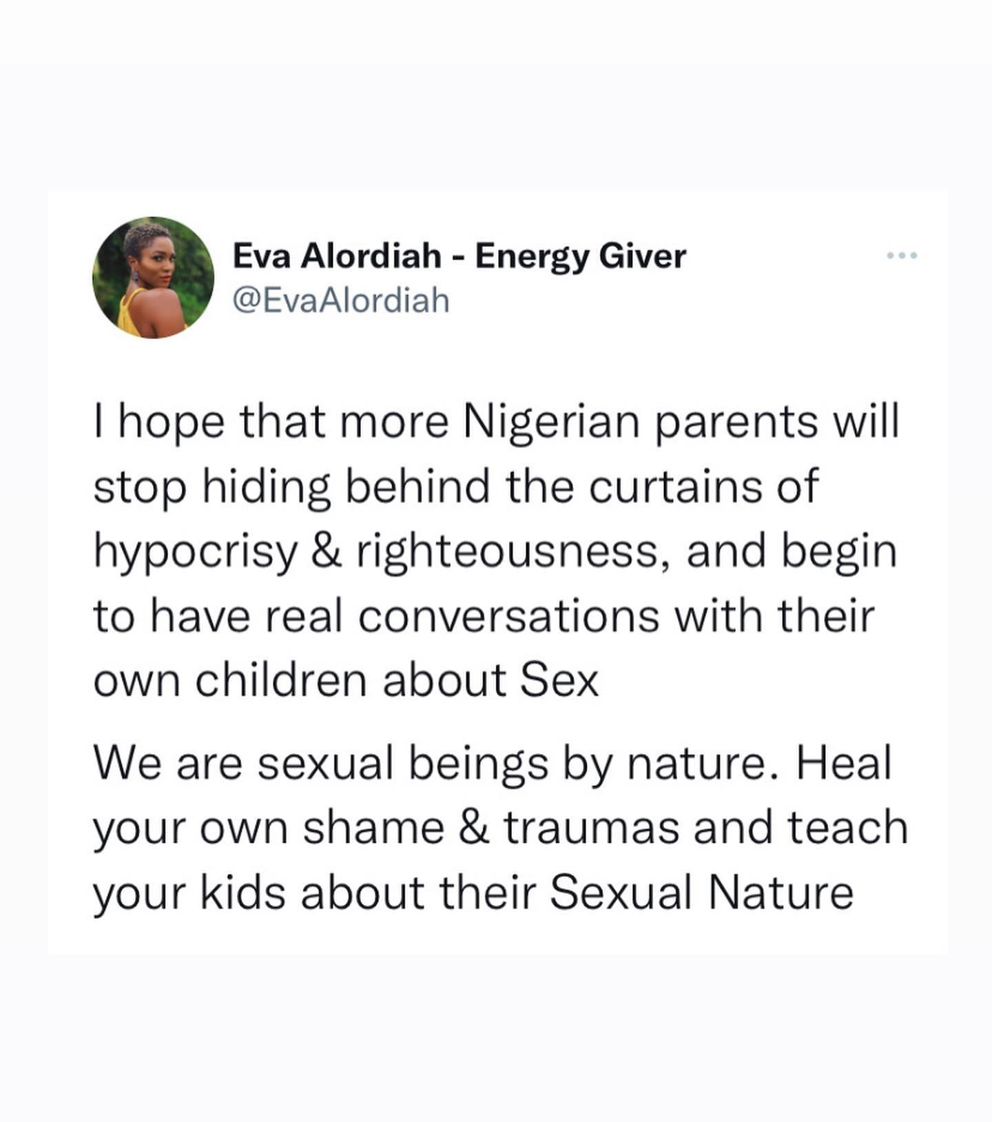 The fear of hell is not as great as the desire for sex - Rapper Eva calls on Nigerian parents to start s*x education early with their children