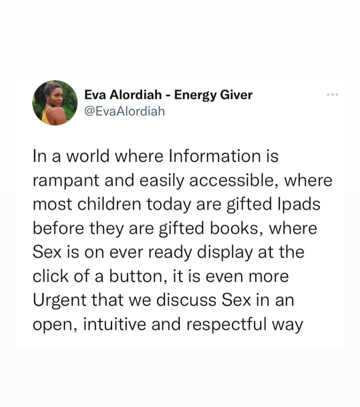 The fear of hell is not as great as the desire for sex - Rapper Eva calls on Nigerian parents to start s*x education early with their children