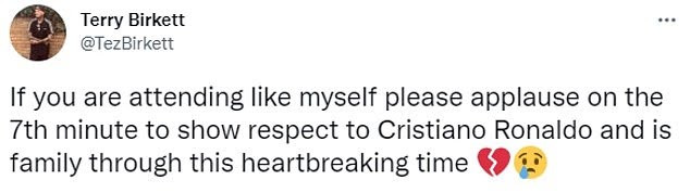 Liverpool fans plan to hold a minute's applause in the 7th minute at Anfield to pay tribute to Man United star Cristiano Ronaldo after the death of his newborn twin