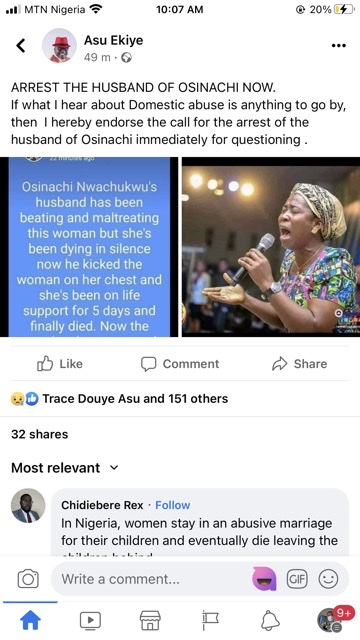 Sad one. Late Osinachi Nwachukwu allegedly Died Of Domestic Violence by her Husband - Nigerian Lady Alleged