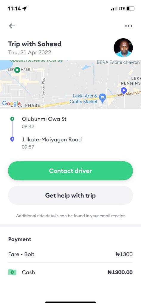 After Receiving N130,000 Instead of N1,300, Bolt Driver Saheed Olumegbon ‘Disappears’