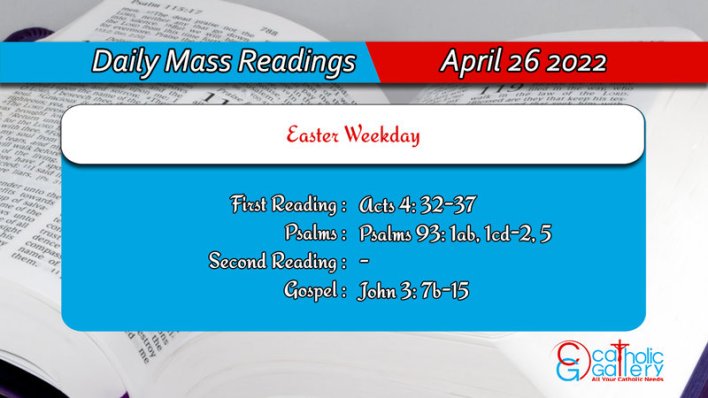 Daily Mass Readings 26th April 2022 Catholic Tuesday