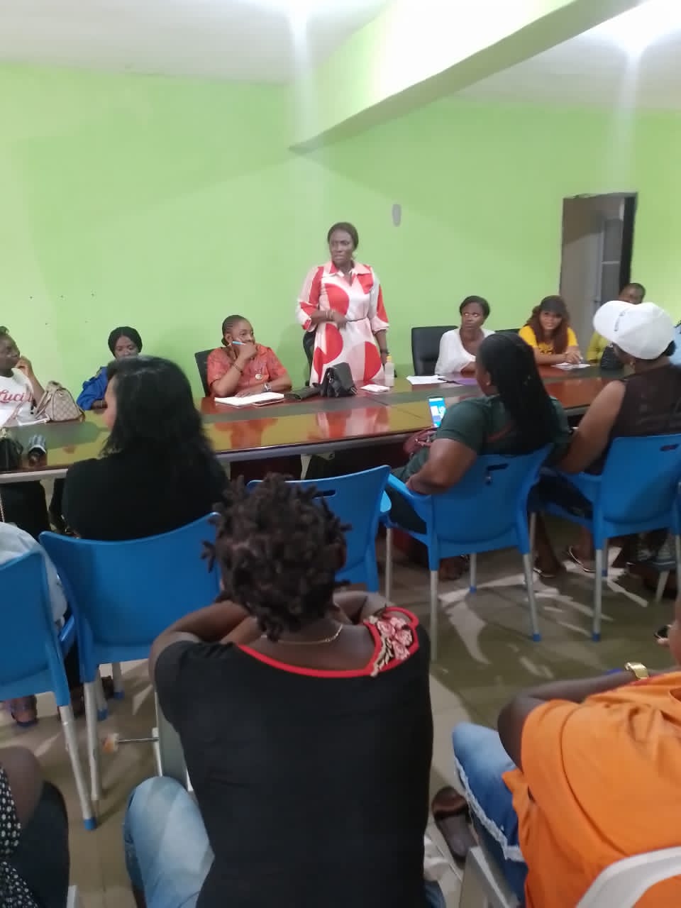 THE STATE WOMEN LEADER OF THE PASTOR REUBEN INITIATIVE FOR GOOD LEADERSHIP AND ACCOUNTABILITY PST ESTHER MARTINS MEET VARIOUS WOMEN WINGS AHEAD OF THE OPERATION SHOW YOUR PVC CAMPAIGN AT THE STATE SECRETARIAT.