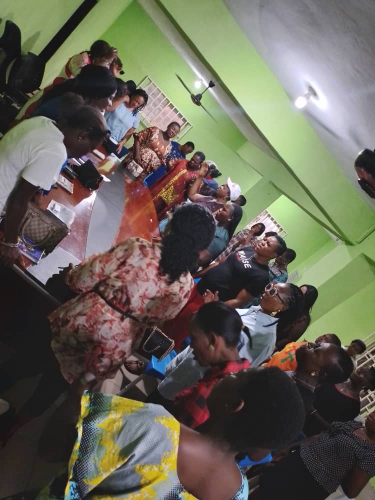 THE STATE WOMEN LEADER OF THE PASTOR REUBEN INITIATIVE FOR GOOD LEADERSHIP AND ACCOUNTABILITY PST ESTHER MARTINS MEET VARIOUS WOMEN WINGS AHEAD OF THE OPERATION SHOW YOUR PVC CAMPAIGN AT THE STATE SECRETARIAT.