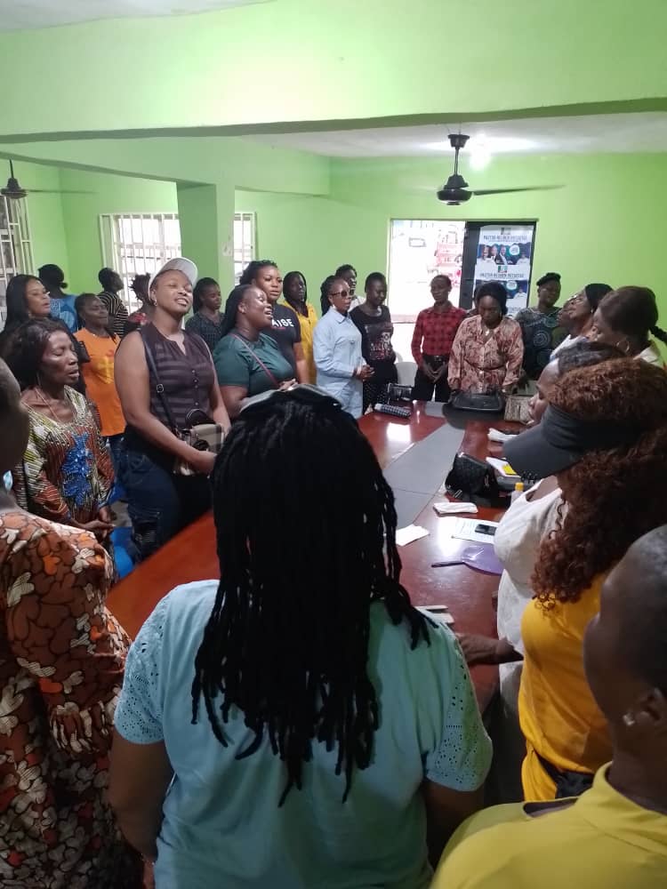 THE STATE WOMEN LEADER OF THE PASTOR REUBEN INITIATIVE FOR GOOD LEADERSHIP AND ACCOUNTABILITY PST ESTHER MARTINS MEET VARIOUS WOMEN WINGS AHEAD OF THE OPERATION SHOW YOUR PVC CAMPAIGN AT THE STATE SECRETARIAT.