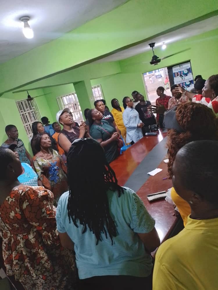 THE STATE WOMEN LEADER OF THE PASTOR REUBEN INITIATIVE FOR GOOD LEADERSHIP AND ACCOUNTABILITY PST ESTHER MARTINS MEET VARIOUS WOMEN WINGS AHEAD OF THE OPERATION SHOW YOUR PVC CAMPAIGN AT THE STATE SECRETARIAT.