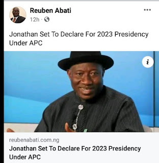 SHOCKING!!! Goodluck Jonathan set declare for president under APC - Former Adviser, Reuben Abati confirms* 😨👀