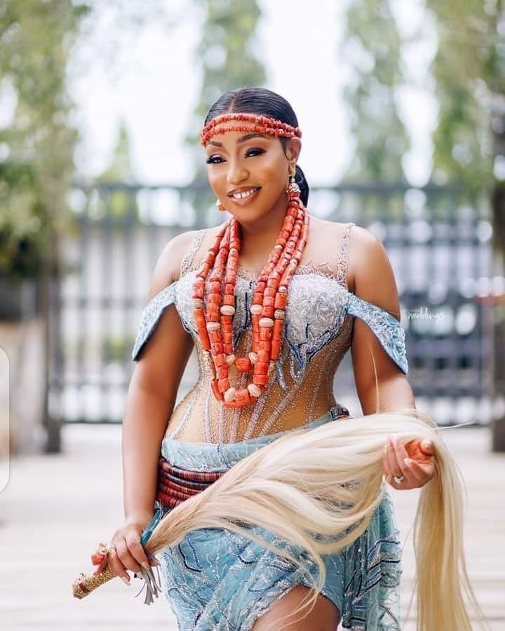Rita Dominic steps out for her first outing at her traditional wedding ceremony in Imo State (video)