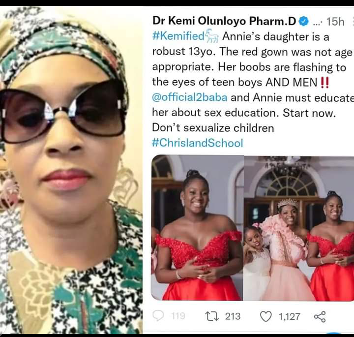 2face and Annie should teach their 13 year old daughter about s*x — #KemiOlunloyo