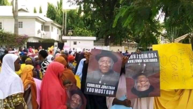 Breaking news: Protesters Storm Jonathan’s Private office, ask him to declare for the presidential race.