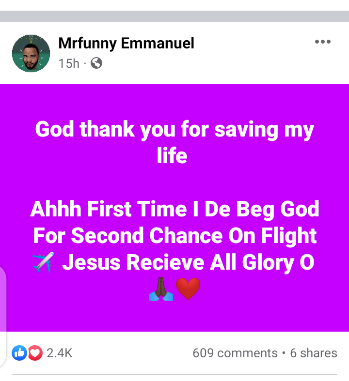 Popular Instagram Skit Maker And Comedian Mrfunny Emmanuel Just Survives A Near Auto Crash