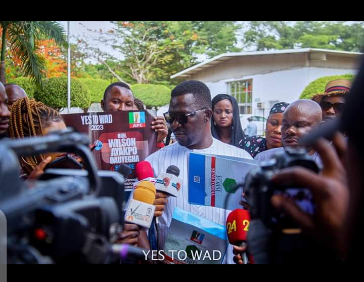 Hon wilson Ayakpo of APC Officially pick his intent form to contest the forthcoming Bayelsa West Senatorial seat