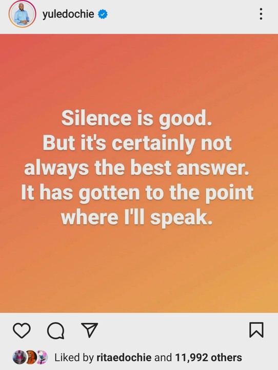 Yul Edochie: It Has Gotten To The Point Where I Will Speak