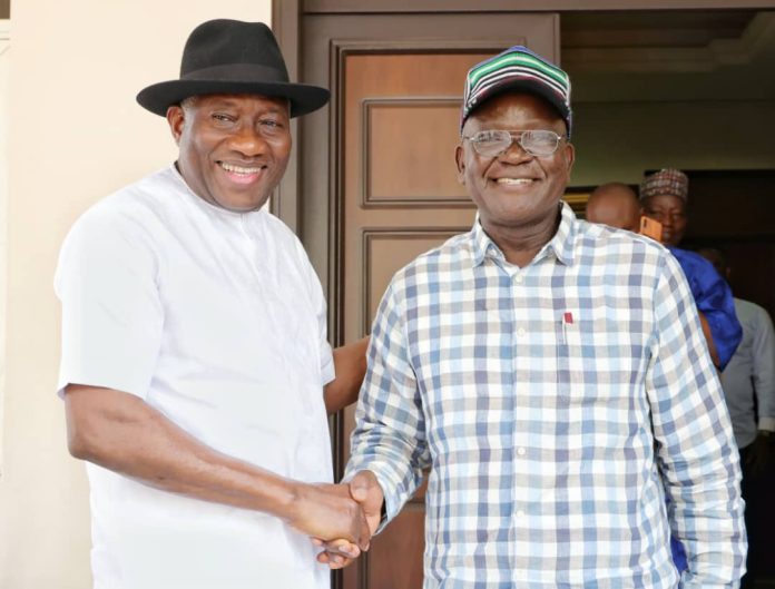 PHOTOS: Gov Ortom visits Jonathan in Abuja