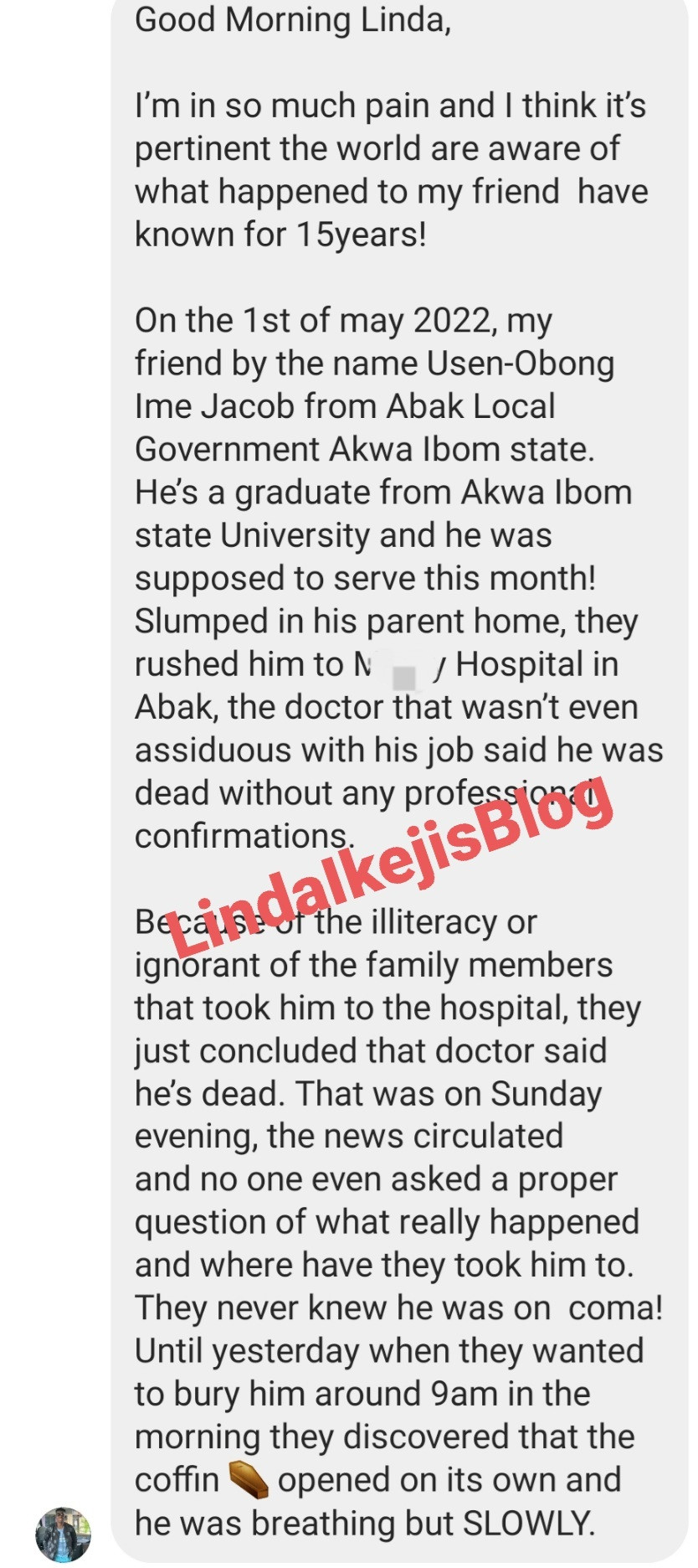 Nigerian man wrongly declared dead by doctor 'wakes up' at his funeral before dying hours later in Akwa-Ibom