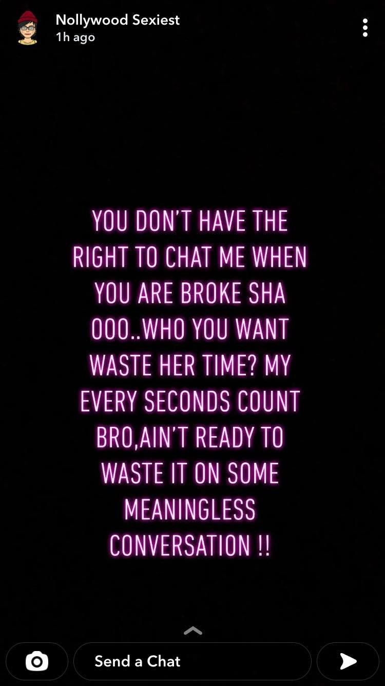 You don't have the right to chat with me when you are broke - Nkechi Blessing Sunday