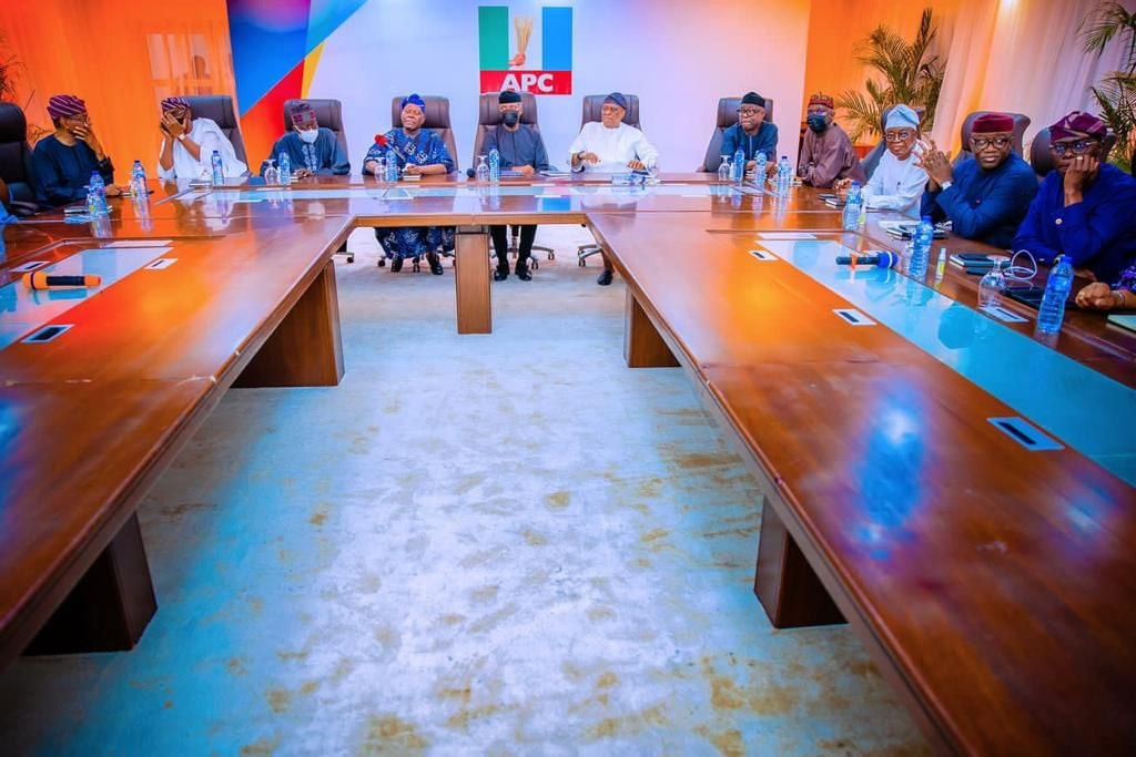 APC presidential ticket: Osinbajo, Tinubu, Fayemi, others fail to agree on consensus as they meet in Lagos (photos)
