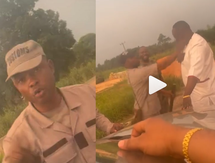 Viral video of a Customs officer slapping an aide to Delta state governor, Ifeanyi Okowa