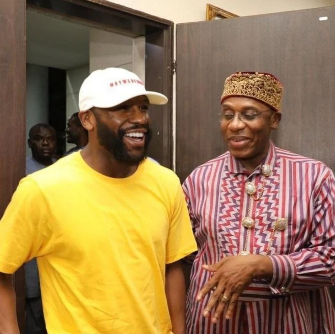 Floyd Mayweather meets Rotimi Amaechi as he visits Nigeria, promises to build boxing academy