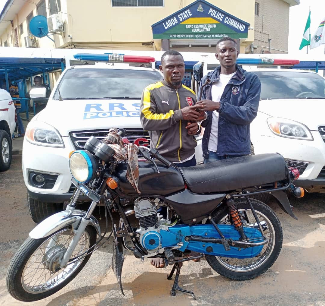 Two suspected motorcycle robbers arrested in Lagos