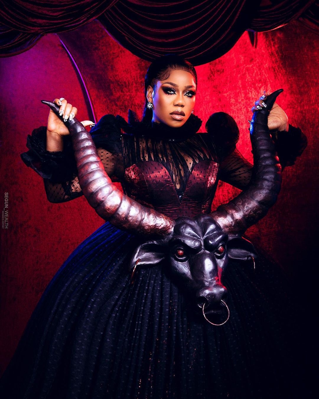 See photos of Toyin Lawani's dress to the AMVCA that has got people talking