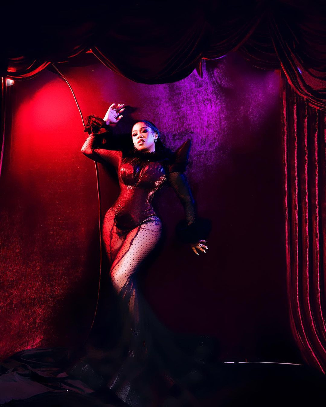 See photos of Toyin Lawani's dress to the AMVCA that has got people talking