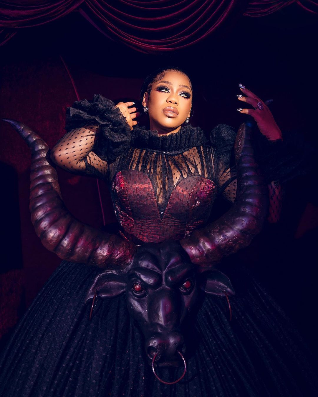 See photos of Toyin Lawani's dress to the AMVCA that has got people talking