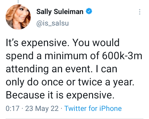 That's why I don't bother going out - BBNaija's Erica reacts after media personality, Sally Suleiman revealed she spent over N500K to attend a wedding in Lagos
