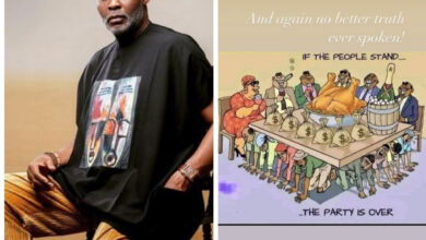 No better truth ever spoken” – RMD writes as he shares photo of people having a feast on the backs of others