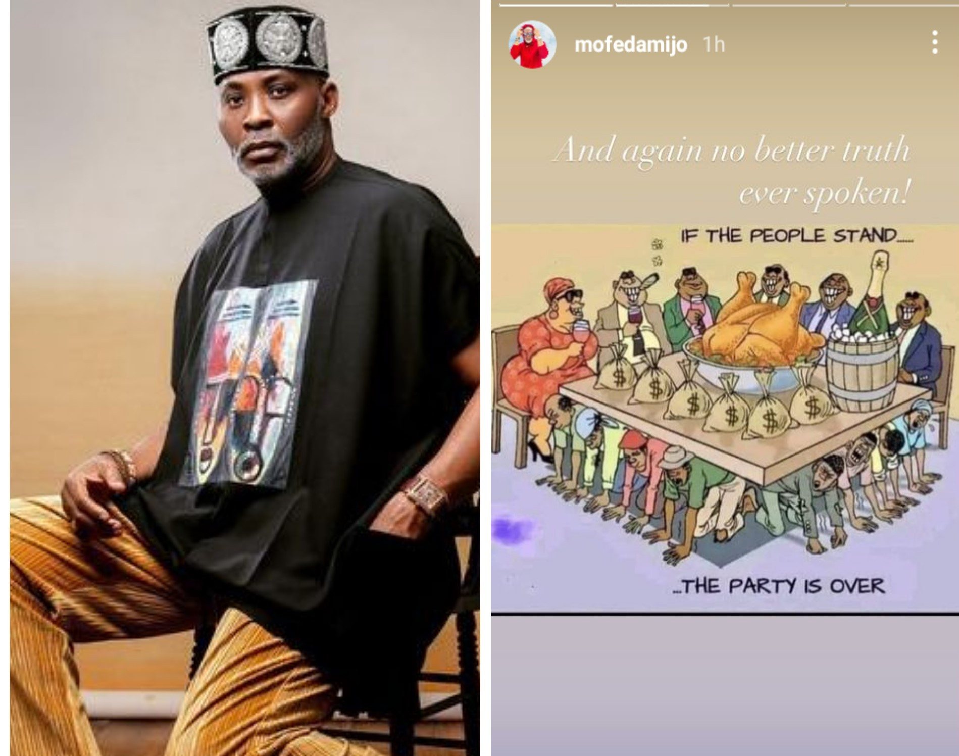 No better truth ever spoken" - RMD writes as he shares photo of people having a feast on the backs of others