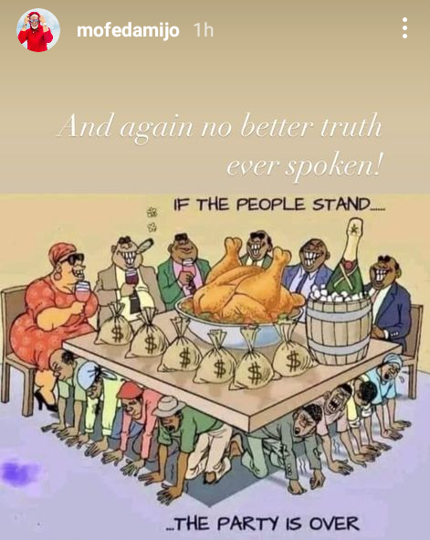 No better truth ever spoken" - RMD writes as he shares photo of people having a feast on the backs of others