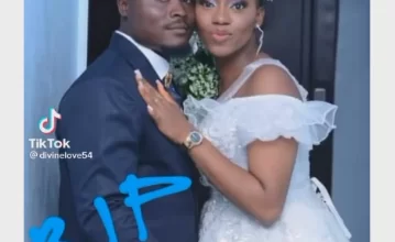 Young lady mourns her husband who died two weeks after their wedding (video)