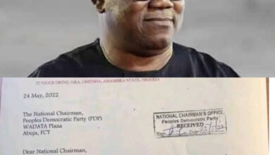 See copy of Peter Obi’s resignation letter from PDP (photo)