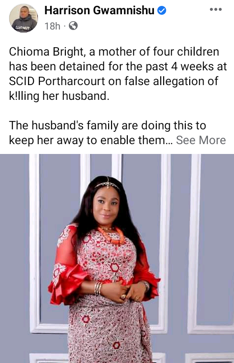 Police arrest woman accused of killing her husband in Rivers