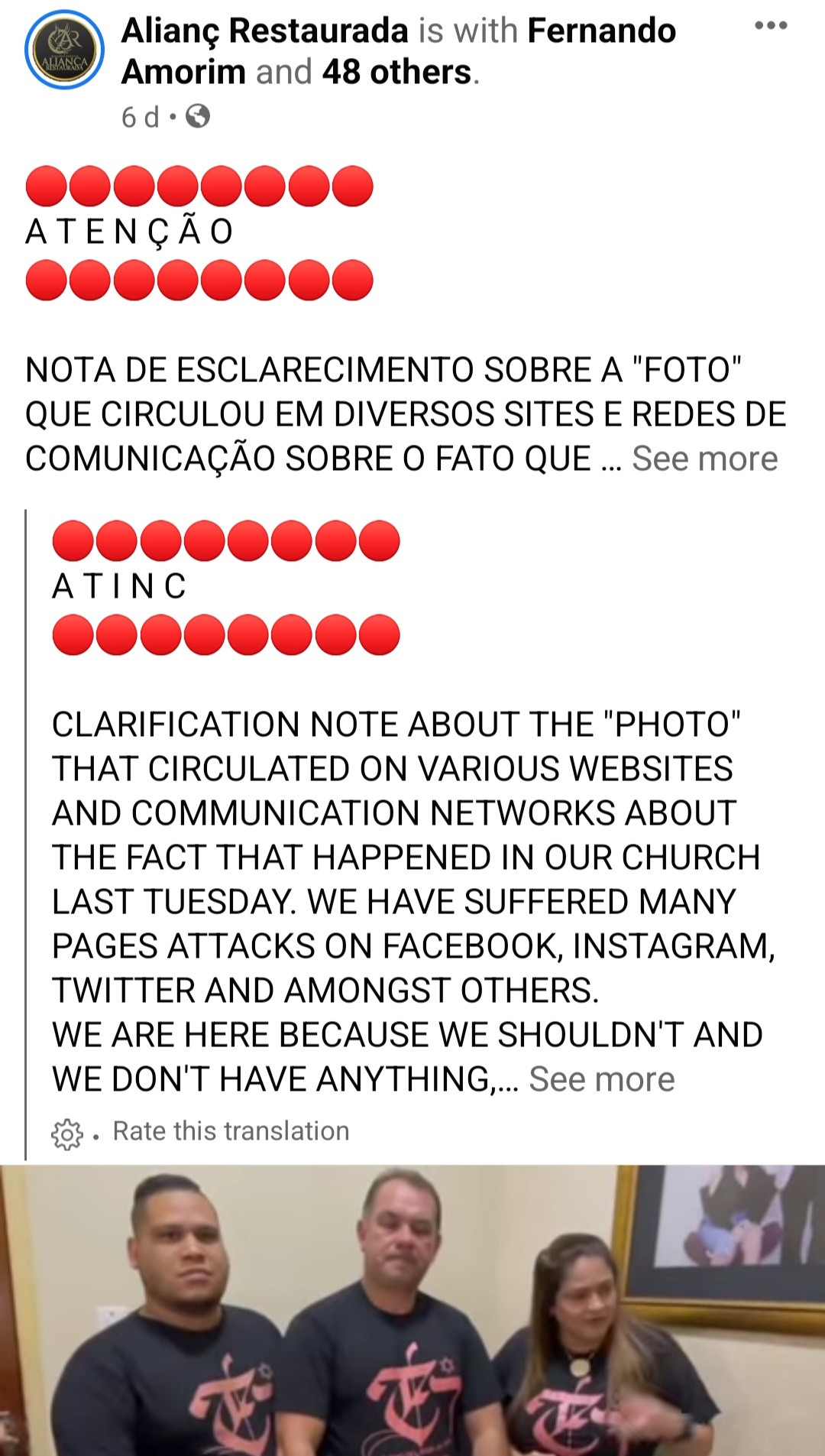 Church reacts to reports that their pastor made an ''infertile couple have intercourse" on the church altar for a child