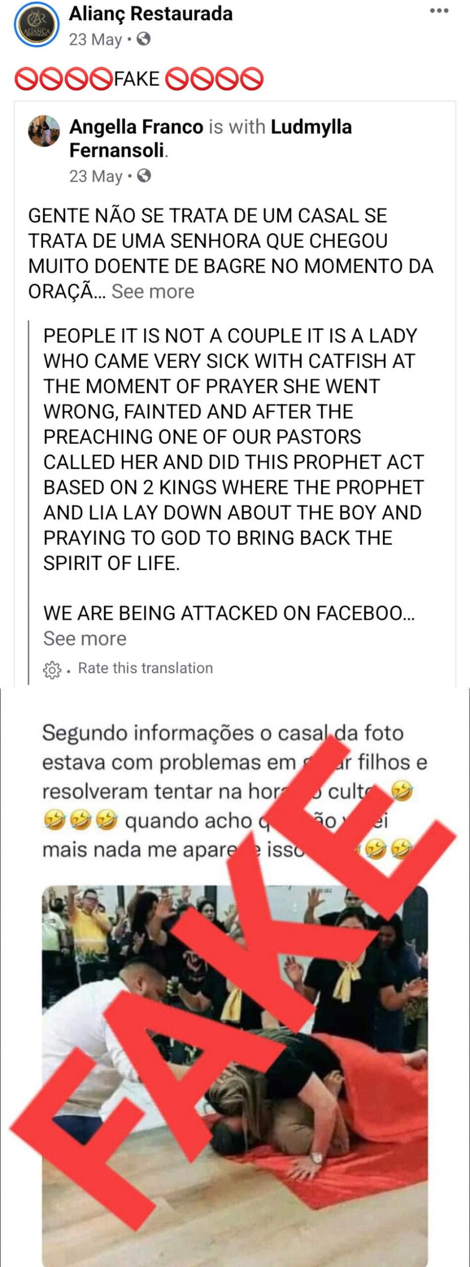 Church reacts to reports that their pastor made an ''infertile couple have intercourse" on the church altar for a child