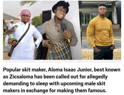 Skit maker Zic Aloma Accused Of Demanding S*x For Skit Roles.