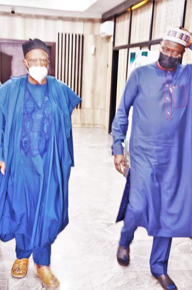 Secretary to the Government of the Federation, (SGF) Boss Mustapha, visit APC National Chairman Senator Adamu Abdullahi, earlier Today.