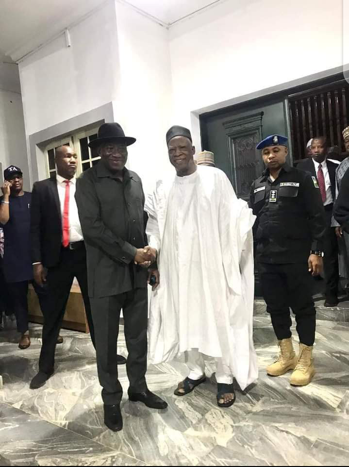 Goodluck Jonathan Meets APC National Chairman, Senator Adamu Abdullahi This Evening.