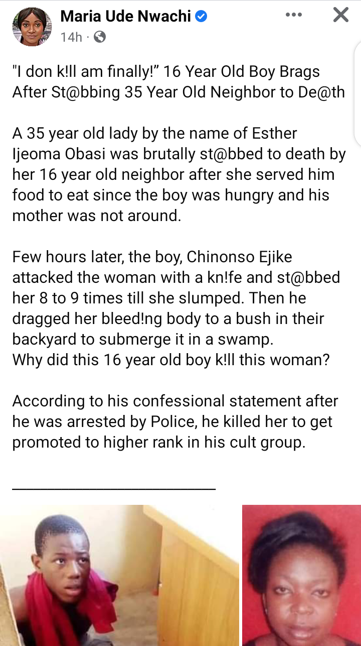 I don k!ll am finally!” 16 Year Old Boy Brags After St@bbing 35 Year Old Neighbor to De@th